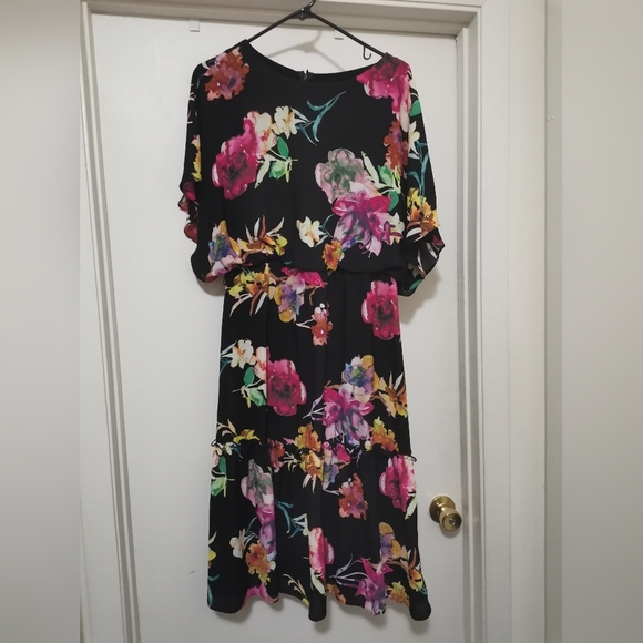 JOSEPH RIBKOFF floral chiffon dress in multicolor NWOT - Picture 2 of 6